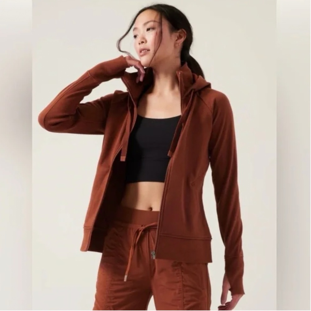 Athleta Triumph Ancient Mahogany Copper Hooded Full Zip size XXS